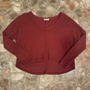 Women's Dark Pink Long Sleeve Top